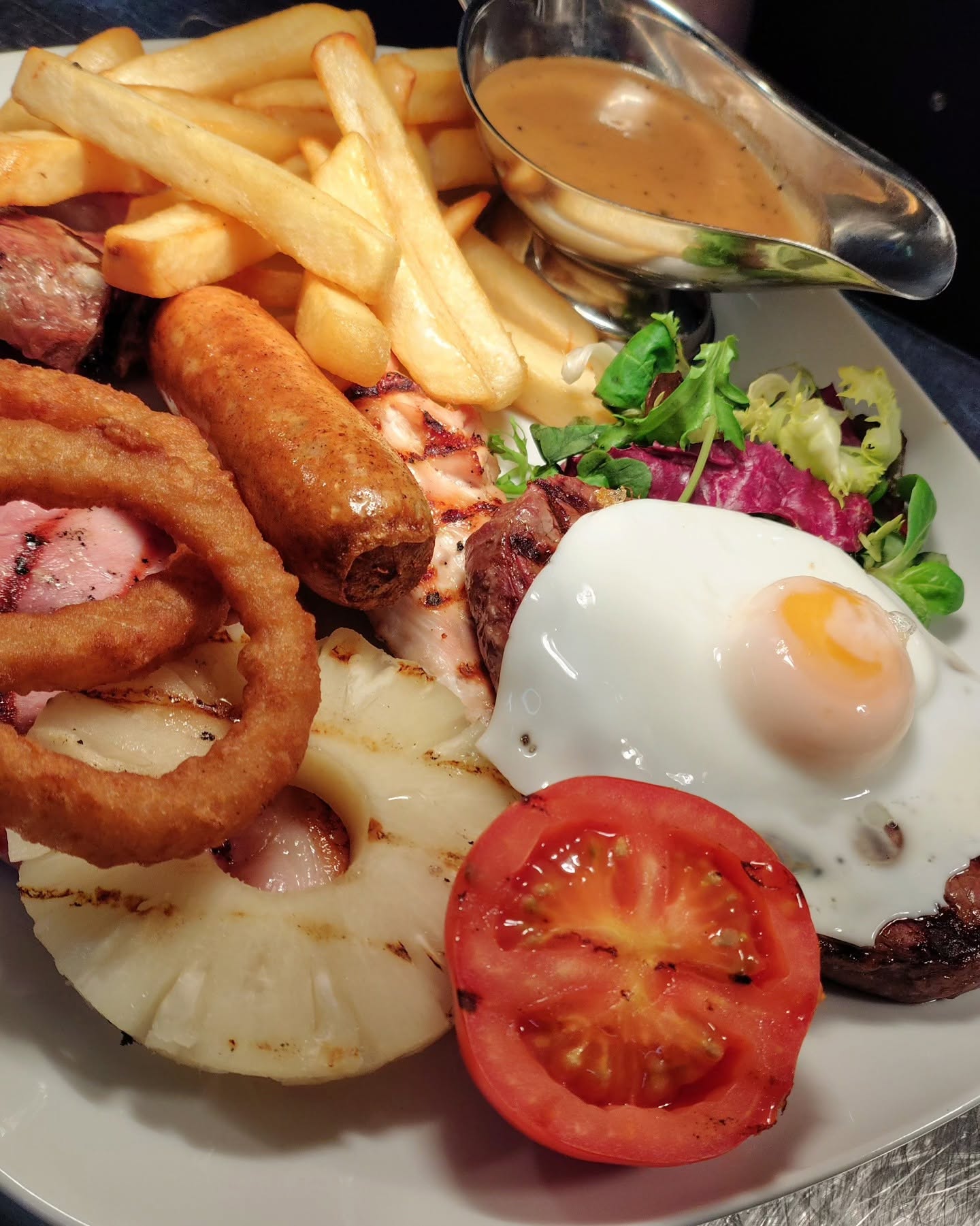 Freshly prepared fish and chips